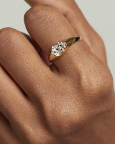 PDPAOLA Vanilla Stamp Ring - 925 Sterling Silver / 18K Gold Plating