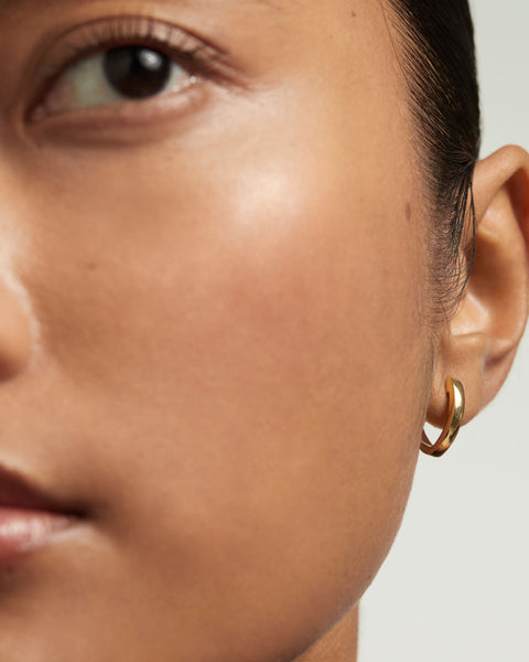 PDPAOLA Duke Hoop Earrings - 925 Sterling Silver / 18K Gold Plating