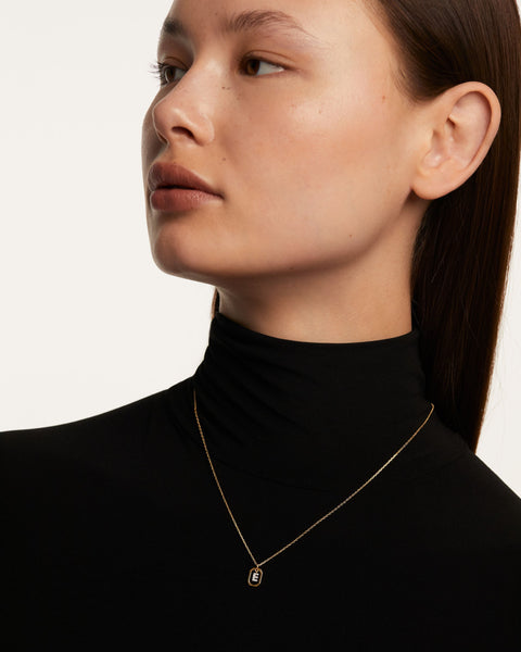 PDPAOLA Mini Letter E Necklace - 925 Sterling Silver / 18K Gold Plating