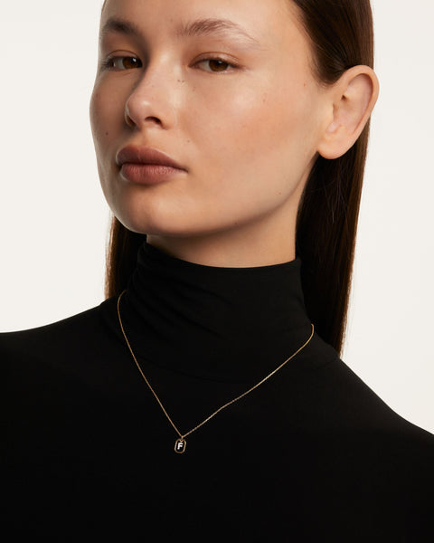 PDPAOLA Mini Letter F Necklace - 925 Sterling Silver / 18K Gold Plating