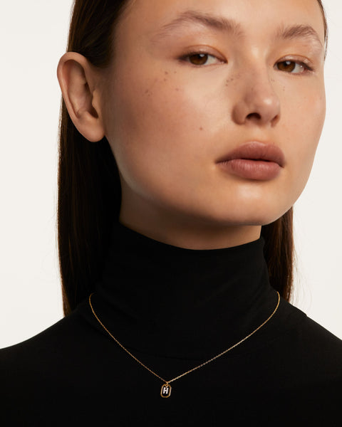 PDPAOLA Mini Letter H Necklace - 925 Sterling Silver / 18K Gold Plating