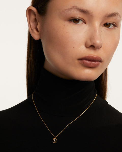 PDPAOLA Mini Letter J Necklace - 925 Sterling Silver / 18K Gold Plating
