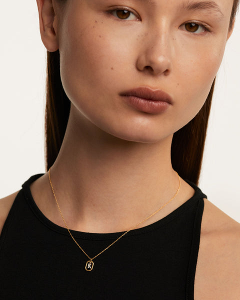 PDPAOLA Mini Letter K Necklace - 925 Sterling Silver / 18K Gold Plating