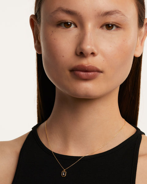 PDPAOLA Mini Letter L Necklace - 925 Sterling Silver / 18K Gold Plating