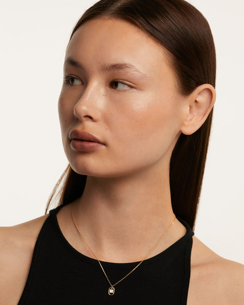 PDPAOLA Mini Letter M Necklace - 925 Sterling Silver / 18K Gold Plating