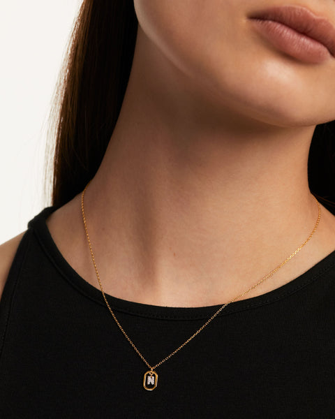 PDPAOLA Mini Letter N Necklace - 925 Sterling Silver / 18K Gold Plating