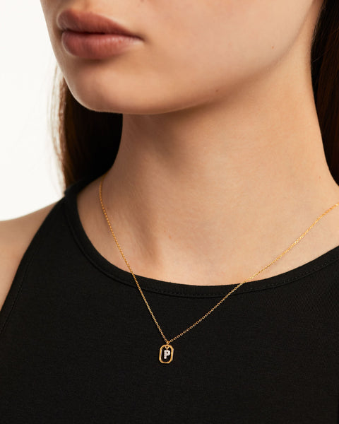 PDPAOLA Mini Letter P Necklace - 925 Sterling Silver / 18K Gold Plating