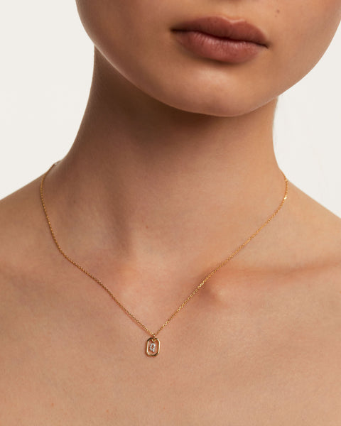PDPAOLA Mini Letter Q Necklace - 925 Sterling Silver / 18K Gold Plating