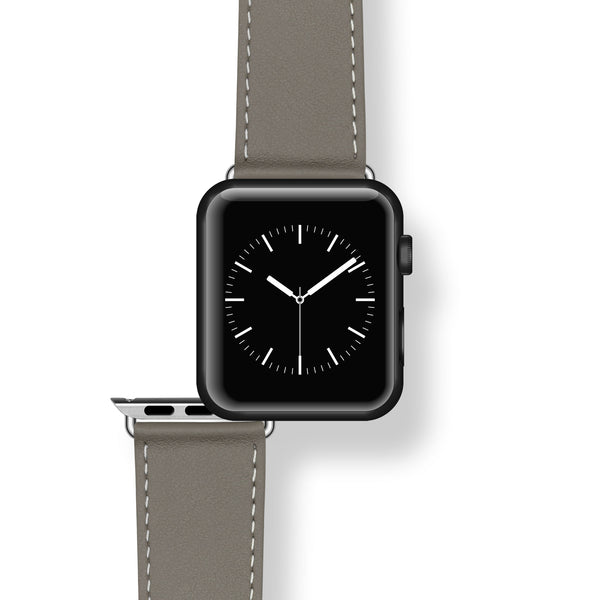 ROCHET Apple Watch Leather Strap - Manhattan Double Tour Taupe Grey