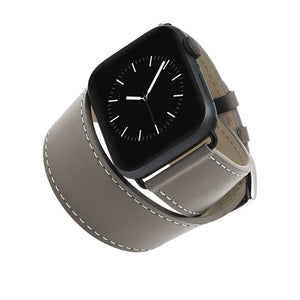 ROCHET Apple Watch Leather Strap - Manhattan Double Tour Taupe Grey