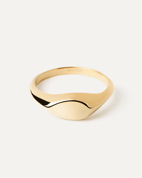 PDPAOLA Devi Stamp Ring - 925 Sterling Silver / 18K Gold Plating