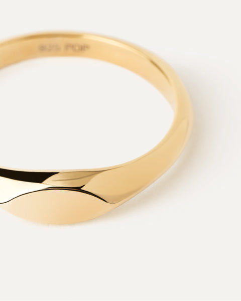 PDPAOLA Duke Stamp Ring - 925 Sterling Silver / 18K Gold Plating
