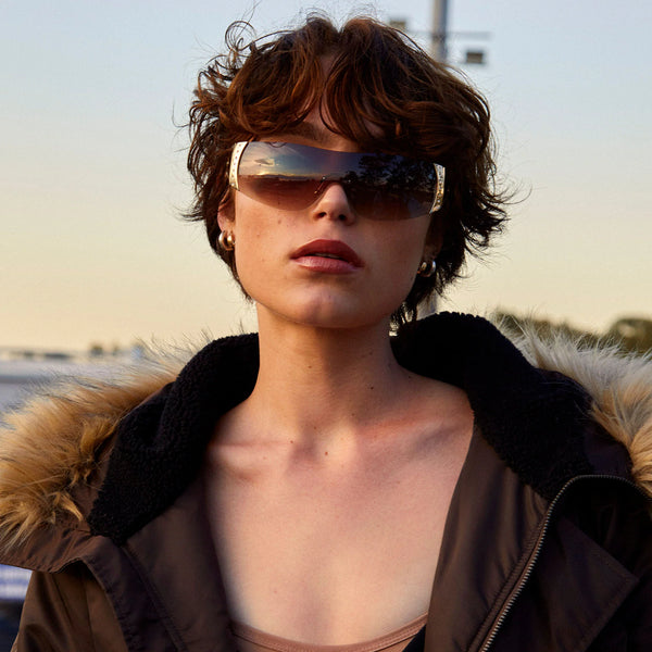 AIRE Saturn Sunglasses - Gold Ivory Seashell