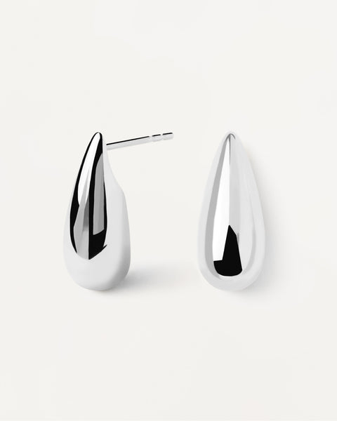 PDPAOLA Large Sugar Silver Earrings - 925 Sterling Silver