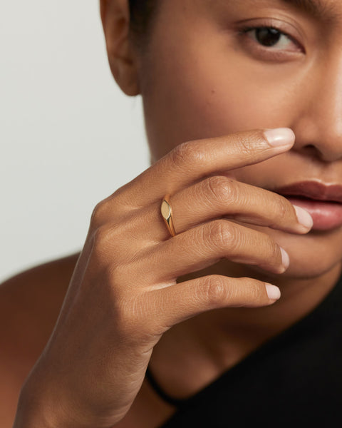 PDPAOLA Duke Stamp Ring - 925 Sterling Silver / 18K Gold Plating