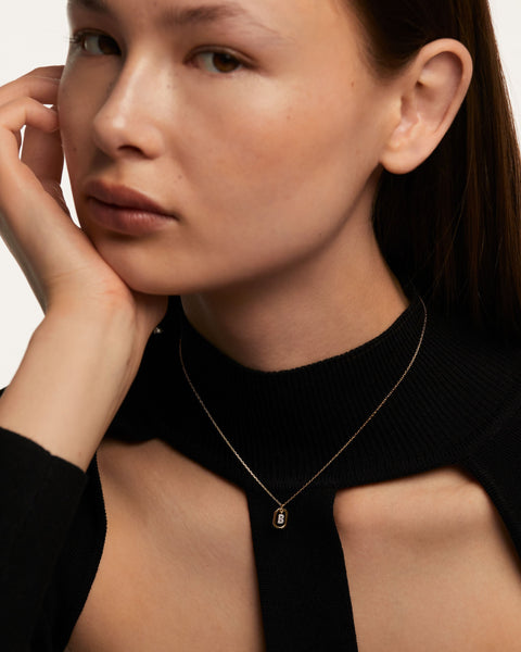 PDPAOLA Mini Letter B Necklace - 925 Sterling Silver / 18K Gold Plating