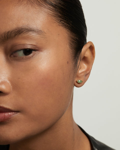 PDPAOLA Green Aventurine Nomad Single Earring - 925 Sterling Silver / 18K Gold Plating