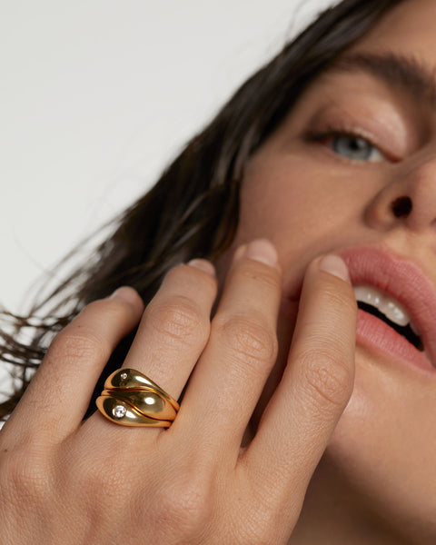 PDPAOLA Sugar Ring Set - 925 Sterling Silver / 18K Gold Plating