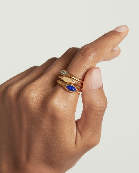 PDPAOLA Duke Stamp Ring - 925 Sterling Silver / 18K Gold Plating