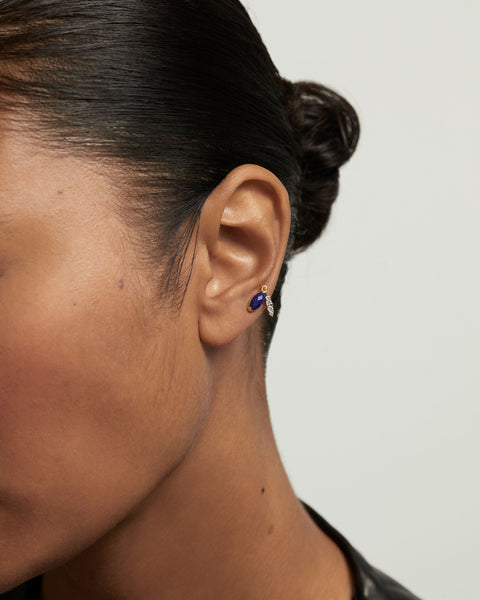 PDPAOLA Lapis Lazuli Ginger Single Earring - 925 Sterling Silver / 18K Gold Plating