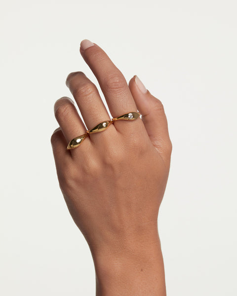 PDPAOLA Sugar Ring Set - 925 Sterling Silver / 18K Gold Plating