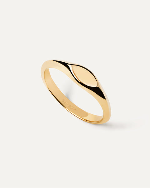 PDPAOLA Duke Stamp Ring - 925 Sterling Silver / 18K Gold Plating