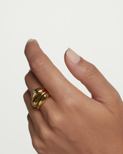 PDPAOLA Sugar Ring Set - 925 Sterling Silver / 18K Gold Plating