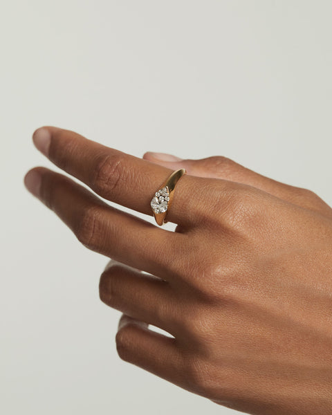 PDPAOLA Vanilla Stamp Ring - 925 Sterling Silver / 18K Gold Plating
