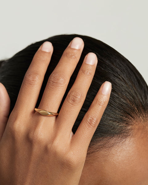 PDPAOLA Duke Stamp Ring - 925 Sterling Silver / 18K Gold Plating