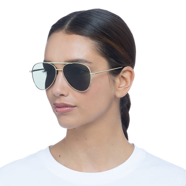 AIRE Alpha - Bright Gold Green Mono Sunglasses