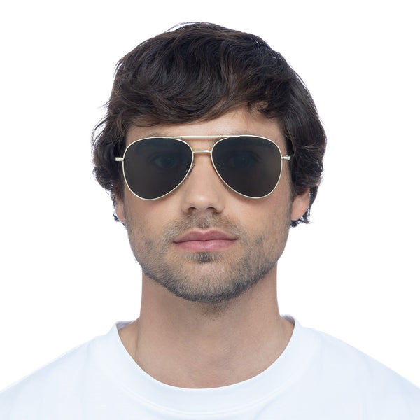 AIRE Alpha - Bright Gold Green Mono Sunglasses