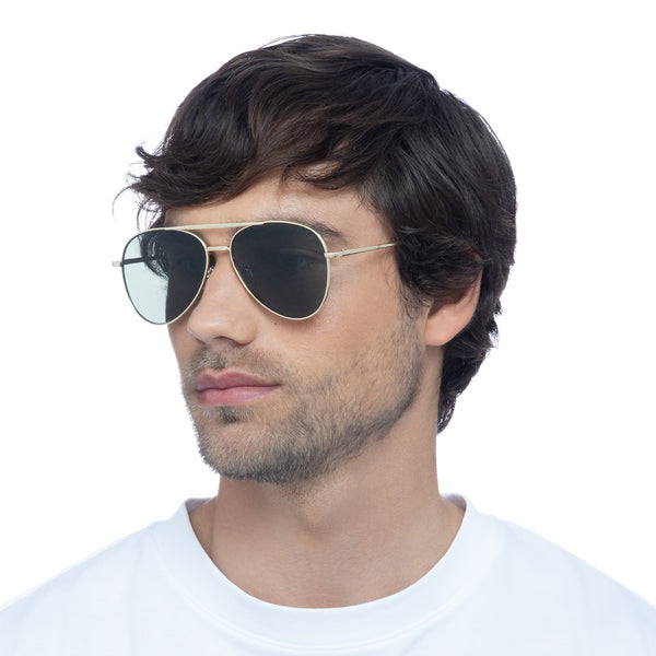 AIRE Alpha - Bright Gold Green Mono Sunglasses