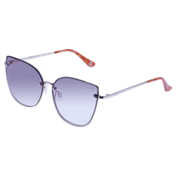 AIRE Amor Sunglasses - Bright Gold Shimmer/Brown Grad