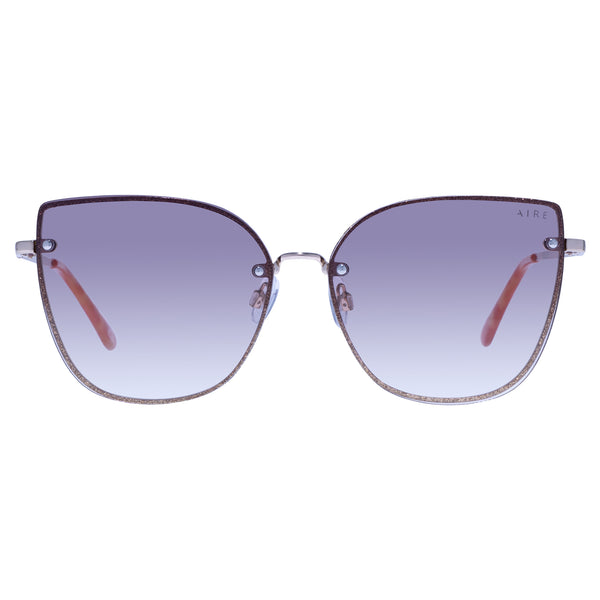 AIRE Amor Sunglasses - Bright Gold Shimmer/Brown Grad