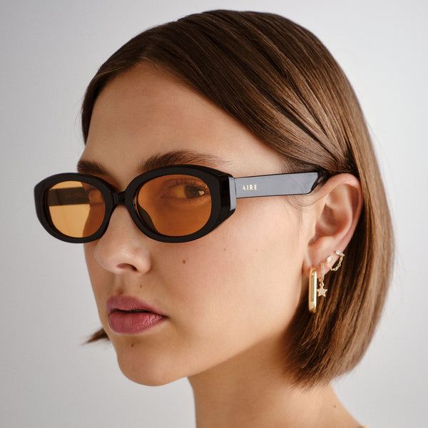AIRE Affinity Sunglasses - Black Burnt Orange Tint