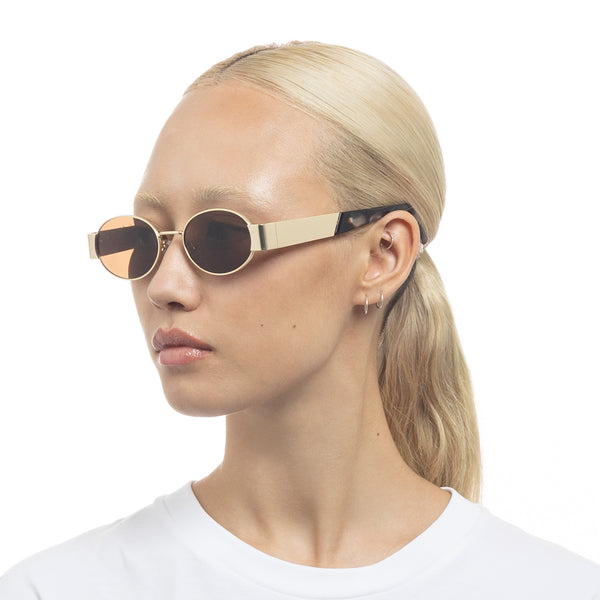 AIRE Mars Sunglasses - Satin Gold Charcoal Tort