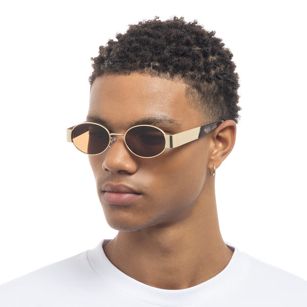 AIRE Mars Sunglasses - Satin Gold Charcoal Tort