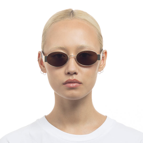 AIRE Mars Sunglasses - Satin Gold Charcoal Tort