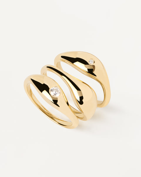 PDPAOLA Sugar Ring Set - 925 Sterling Silver / 18K Gold Plating