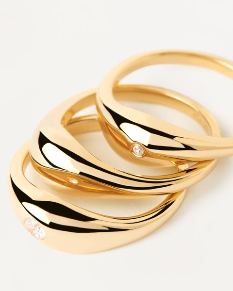 PDPAOLA Sugar Ring Set - 925 Sterling Silver / 18K Gold Plating