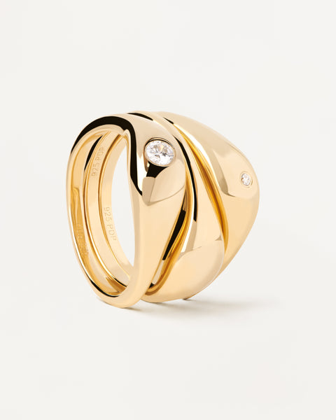 PDPAOLA Sugar Ring Set - 925 Sterling Silver / 18K Gold Plating