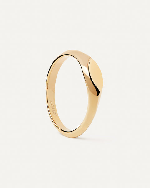 PDPAOLA Duke Stamp Ring - 925 Sterling Silver / 18K Gold Plating