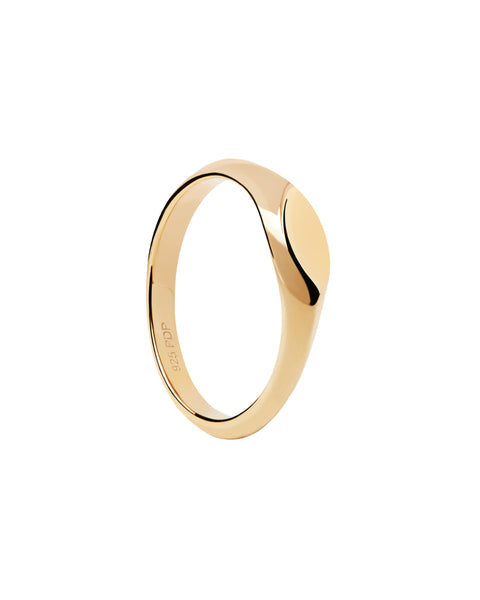 PDPAOLA Duke Stamp Ring - 925 Sterling Silver / 18K Gold Plating
