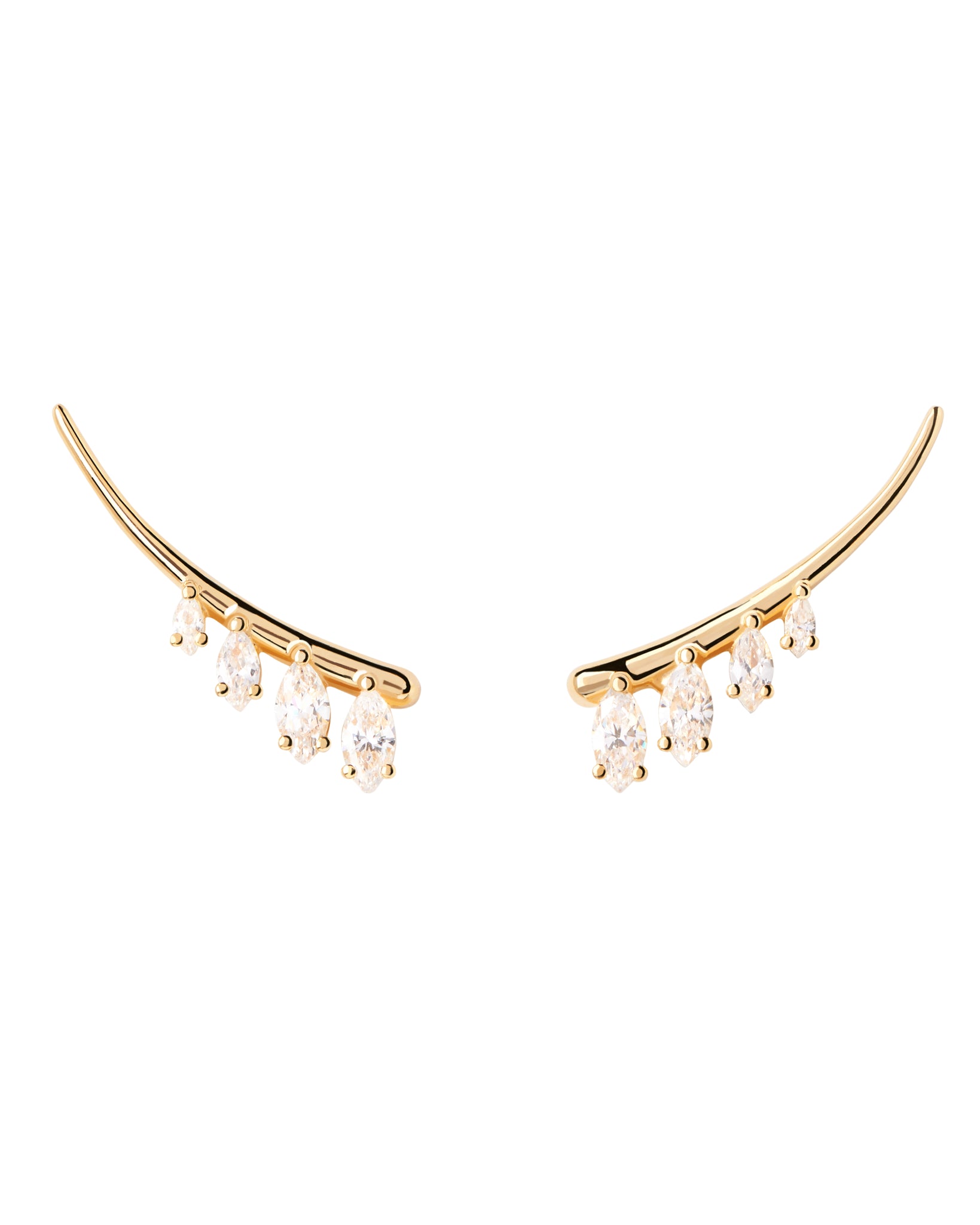 PDPAOLA Aqua Climbing Earrings - 925 Sterling Silver / 18K Gold Plating