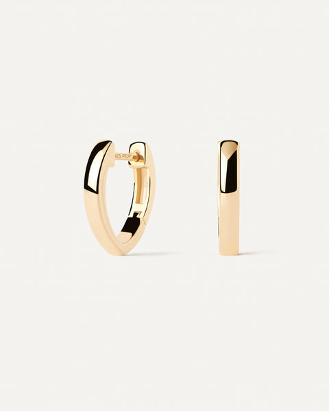 PDPAOLA Duke Hoop Earrings - 925 Sterling Silver / 18K Gold Plating