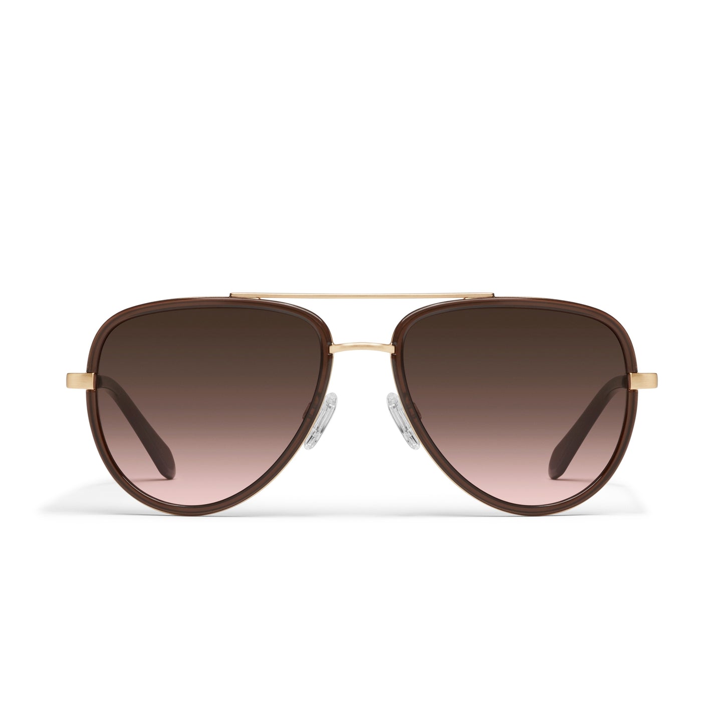 QUAY All In Medium Sunglasses - Dark Brown/Brown Rose