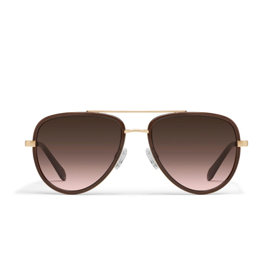 QUAY All In Medium Sunglasses - Dark Brown/Brown Rose