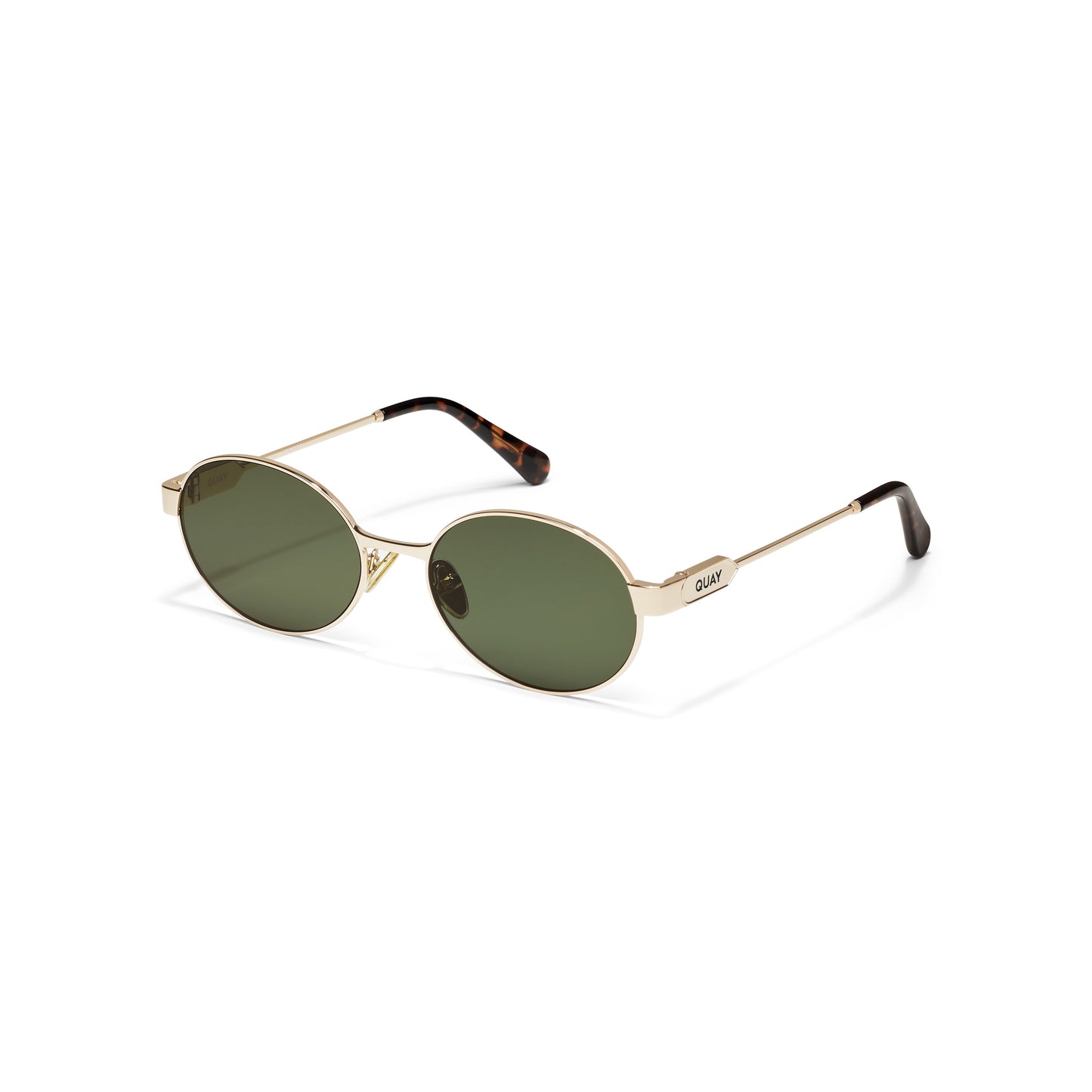 QUAY Anyways Sunglasses - Brushed Gold/Brown