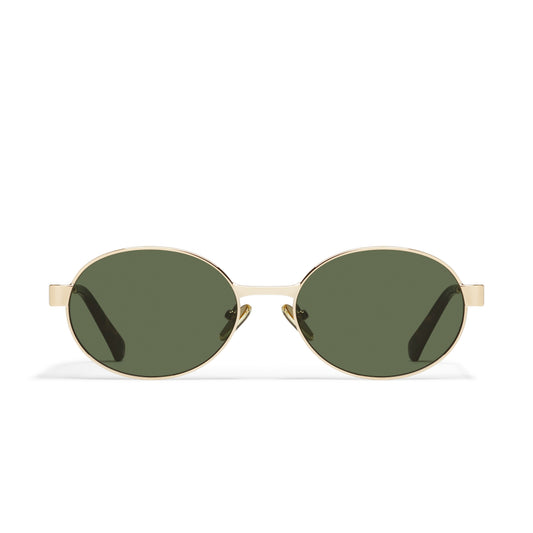 QUAY Anyways Sunglasses - Gold/Green