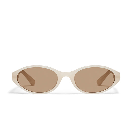 QUAY Aura Points Sunglasses - Bone/Tan